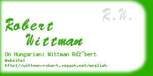 robert wittman business card